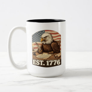 Tasse 2 Couleurs Pygargue à tête blanche patriotique Père fondateur