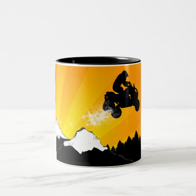 Tasse 2 Couleurs quadruples. coucher du soleil orange (Centre)