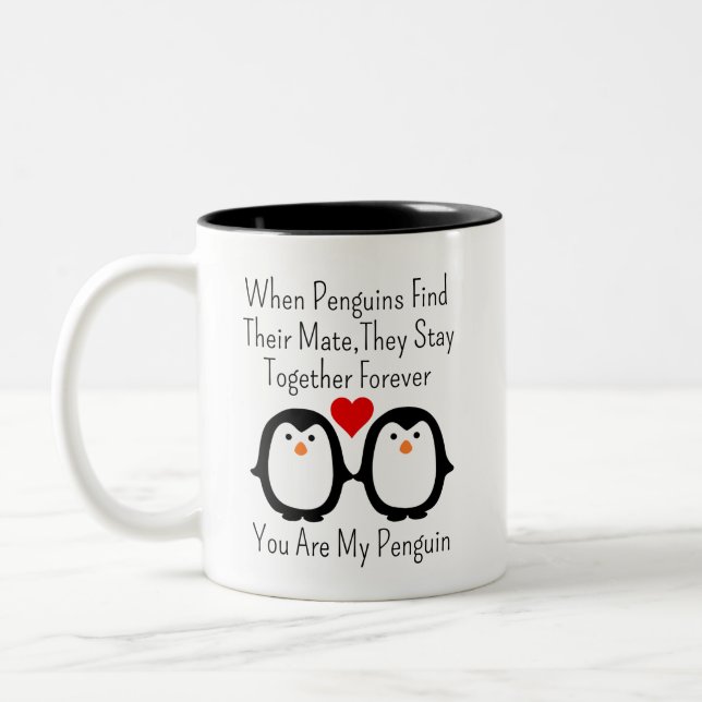 Tasse 2 Couleurs Quand Les Pingouins Trouvent Leur Mate, Ils Resten (Gauche)