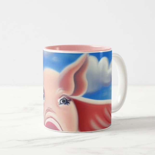 Tasse 2 Couleurs Quand les porcs volent (Devant droit)