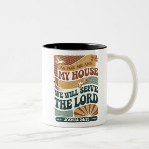 Tasse 2 Couleurs Quant à moi et ma maison" Bible Verse design