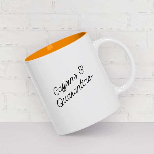 Tasse 2 Couleurs Quarantine Funny ModernTypographie tendance (Créateur téléchargé)