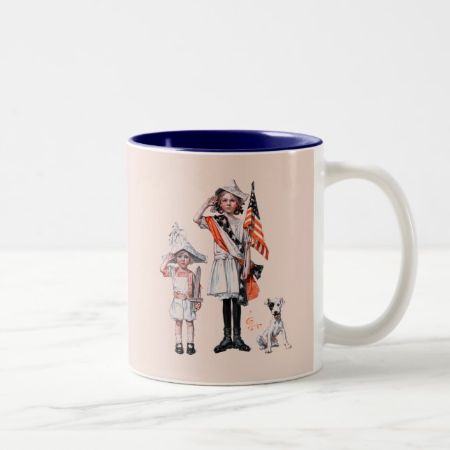 Tasse 2 Couleurs Quatre juillet (Droit)