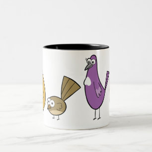 Tasse 2 Couleurs Quatre oiseaux indigènes de la Nouvelle Zélande