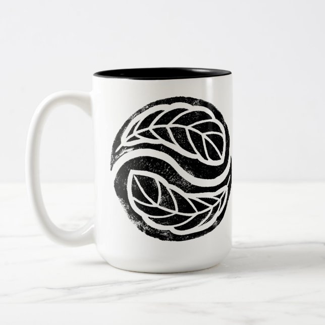 Tasse 2 Couleurs Quatre Vents Une Respiration "Yin Yang Feathers" (Gauche)
