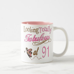 Tasse 2 Couleurs quatre-vingt-onzième Anniversaire