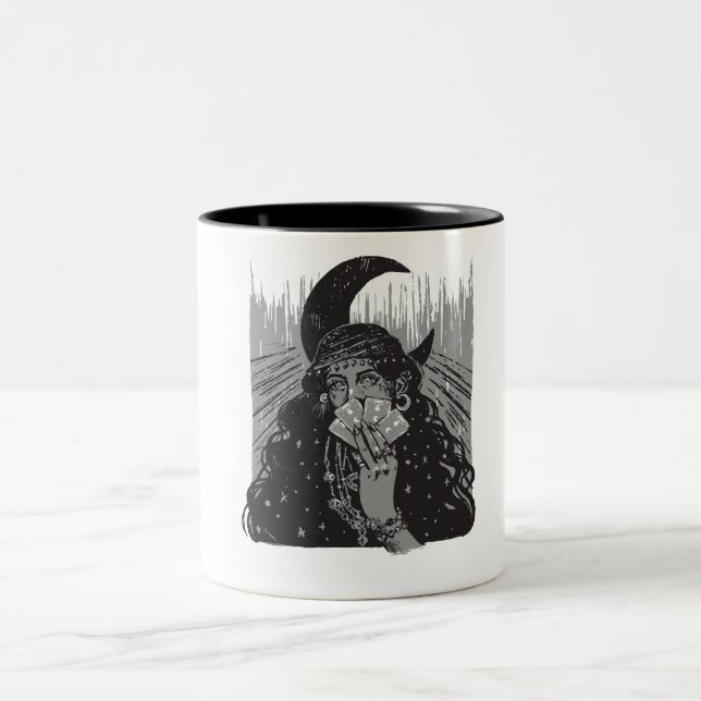 Tasse 2 Couleurs queen card art design moon  (Centre)