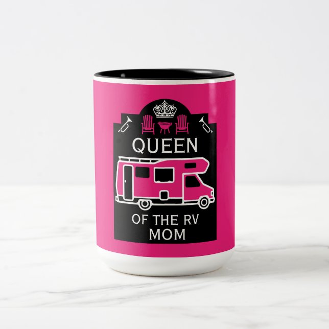 Tasse 2 Couleurs Queen Of The Camper RV (Centre)