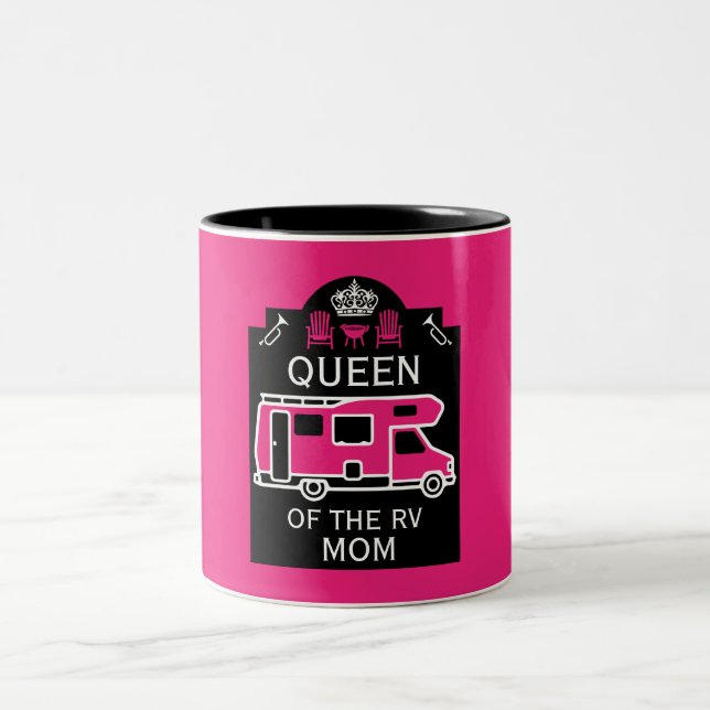 Tasse 2 Couleurs Queen Of The Camper RV (Centre)