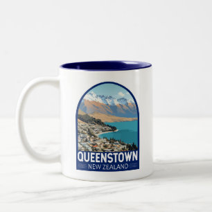Tasse 2 Couleurs Queenstown New Zealand Travel Art Vintage