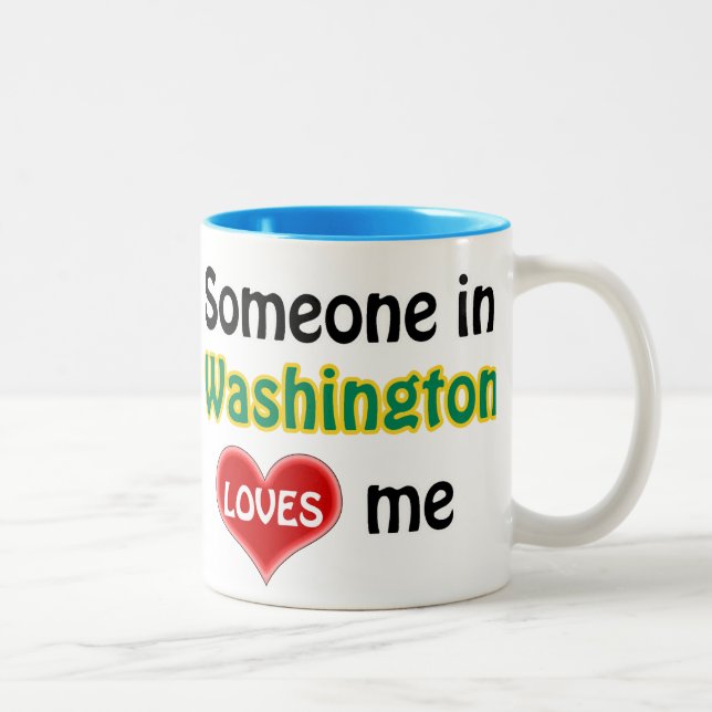 Tasse 2 Couleurs Quelqu'un à Washington m'aime (Droit)