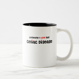 Tasse 2 Couleurs quelqu'un amour d'I a la maladie coeliaque/coeurs