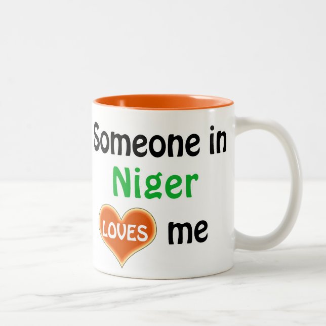Tasse 2 Couleurs Quelqu'un au Niger m'aime (Droit)