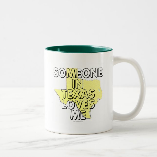 Tasse 2 Couleurs Quelqu'un dans le Texas m'aime (Droit)