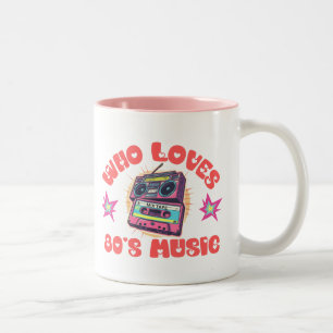 TASSE 2 COULEURS QUI AIME LA MUSIQUE DES ANNÉES 80 MUGE 80 DRÔLE
