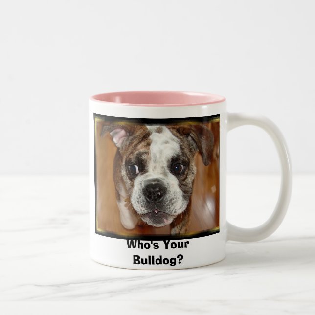 Tasse 2 Couleurs Qui est votre bouledogue ? (Droit)