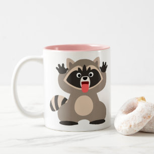 Tasse 2 Couleurs Raccoon de caricature très épais
