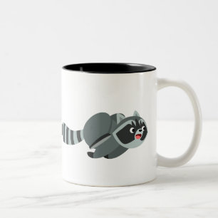 Tasse 2 Couleurs Raccoon de dessin animé mignon