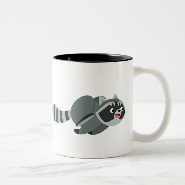 Tasse 2 Couleurs Raccoon de dessin animé mignon (Droit)