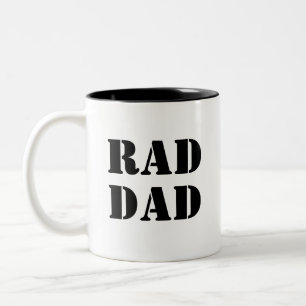 Tasse 2 Couleurs Rad Papa noir & blanc cool de typographie moderne