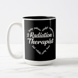 Tasse 2 Couleurs Radiothérapeute Mot de coeur Nuage