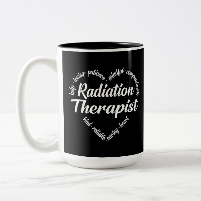 Tasse 2 Couleurs Radiothérapeute Mot de coeur Nuage (Gauche)