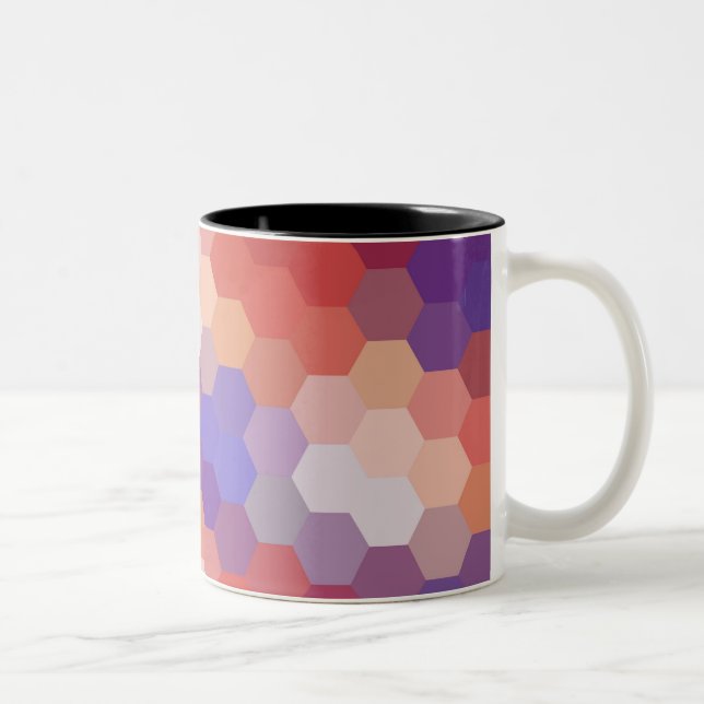 Tasse 2 Couleurs Rainbow Hexagon Chevron Motif 3 (Droit)