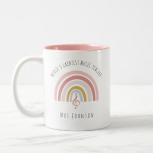 Tasse 2 Couleurs Rainbow Music Enseignant Custom Merci Cadeau