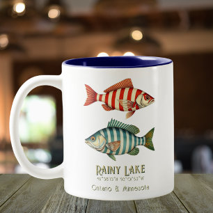 Tasse 2 Couleurs Rainy Lake Minnesota Poisson nautique Ontario