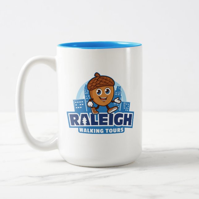 Tasse 2 Couleurs Raleigh Walking Tours Cute Acorn Logo (Gauche)