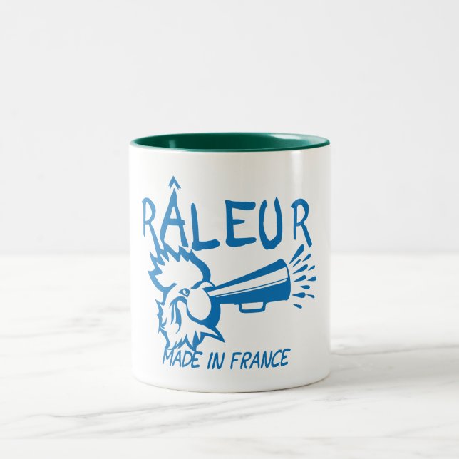 Tasse 2 Couleurs raleur citation coq porte voix made france humour (Centre)