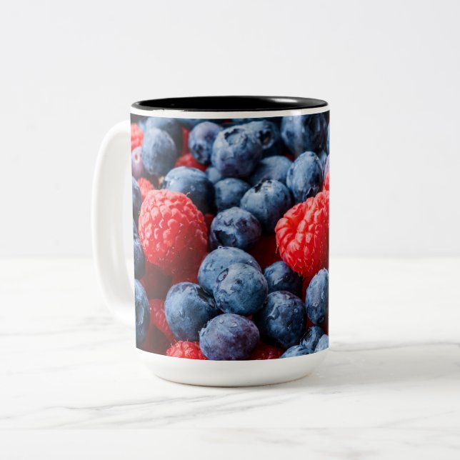 Tasse 2 Couleurs Raspberries et Blueberries (Devant gauche)