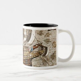 Tasse 2 Couleurs Rassemblement de poissons de vol dans la zone