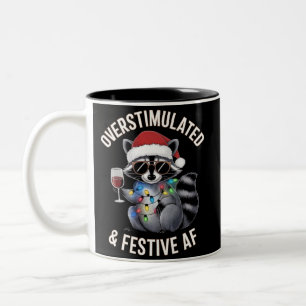 Tasse 2 Couleurs Raton laveur amoureux d'espresso surexcité et fest