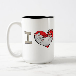 Tasse 2 Couleurs Rats du coeur I (albinos)