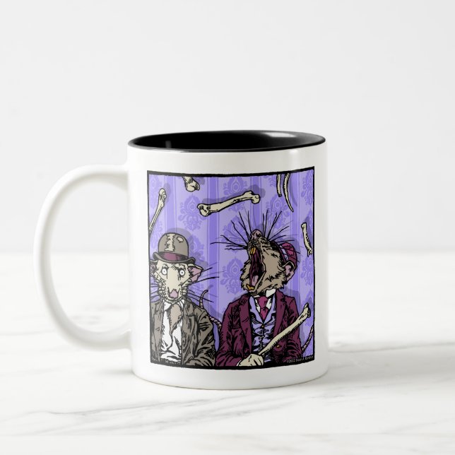 Tasse 2 Couleurs Rats et os - Pop Goth Nightmare Surreal (Gauche)