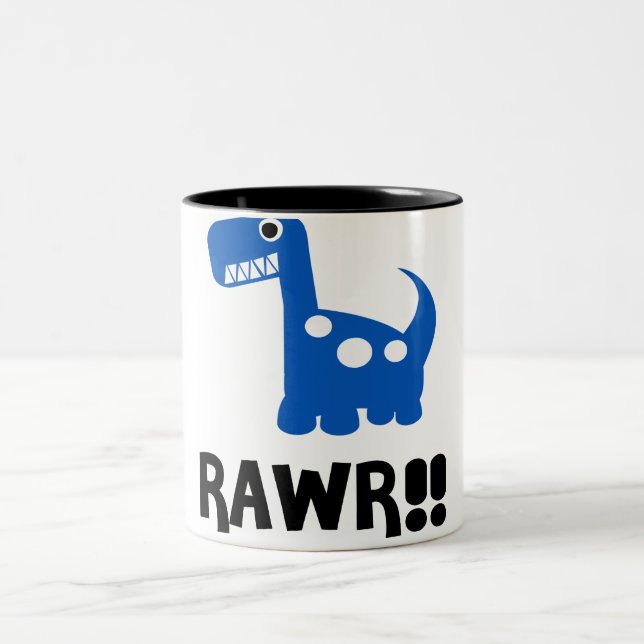 Tasse 2 Couleurs Rawr Dino Bleu (Centre)