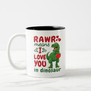 Tasse 2 Couleurs Rawr Signifie Que Je T'Aime À Dinosaur