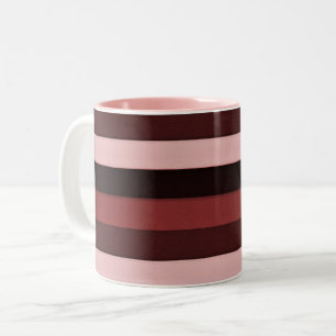 Tasse 2 Couleurs Rayures aux teintes rose et burgundy