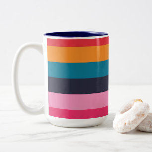 Tasse 2 Couleurs Rayures Colorées