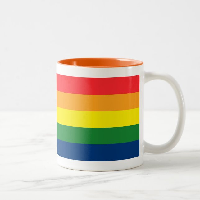 Tasse 2 Couleurs Rayures d'arc-en-ciel (Droit)