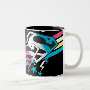 Tasse 2 Couleurs Rayures d'arc-en-ciel de Supergirl