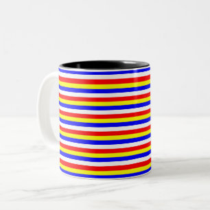 Tasse 2 Couleurs rayures de drapeau du Cap-Vert motif de pays symbo