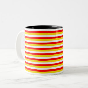 Tasse 2 Couleurs Rayures du drapeau de Guernesey rouge jaune blanc