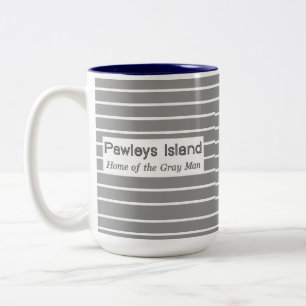 Tasse 2 Couleurs Rayures grises d'homme d'île de Pawleys
