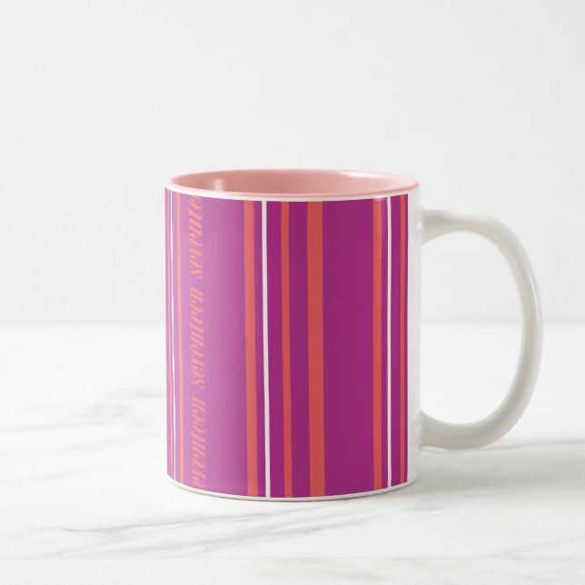 Tasse 2 Couleurs Rayures minces pourpres (Droit)