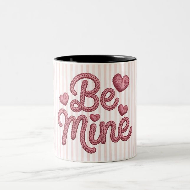Tasse 2 Couleurs Rayures Roses Sois Mienne (Centre)