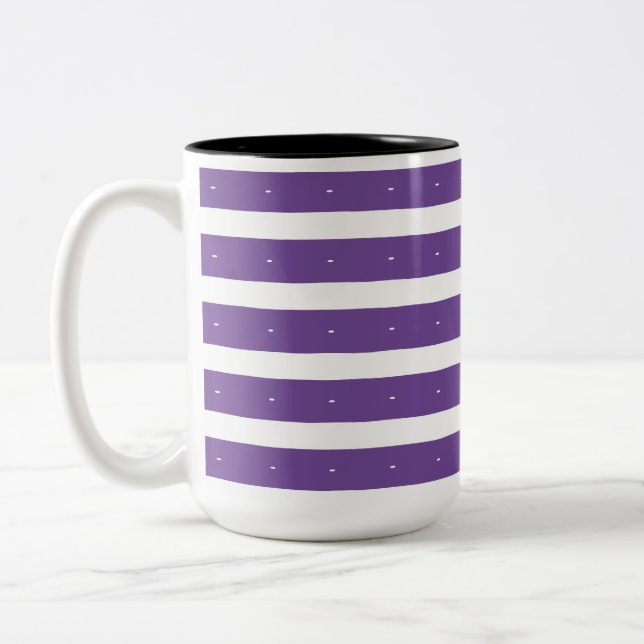 Tasse 2 Couleurs Rayures violettes et blanches (Gauche)