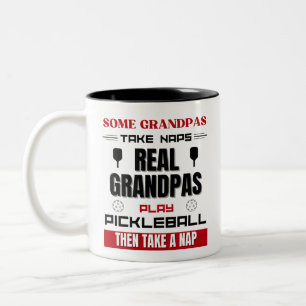 Tasse 2 Couleurs Real Grandpas Jouer Pickleball Drôle Joueur senior