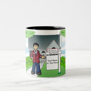 Tasse 2 Couleurs Realtor personnalisé - Dessin masculin